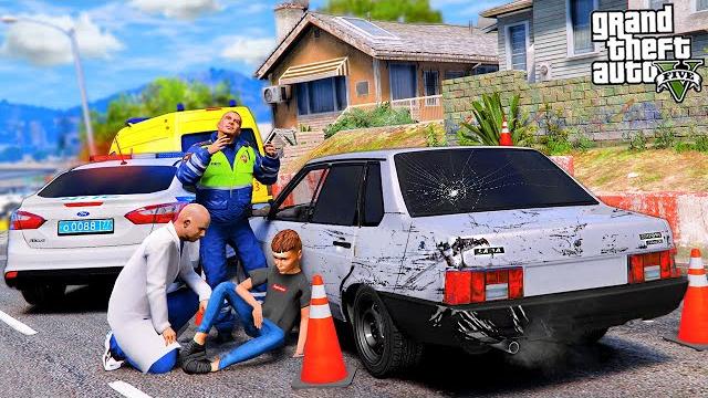 Оперская езда в gta 5 - серёга попал в дтп на оперской ваз 21099 во время суеты! вотер Оперская езда в gta 5 - серёга попал в дтп на оперской ваз 21099 во время суеты! вотер