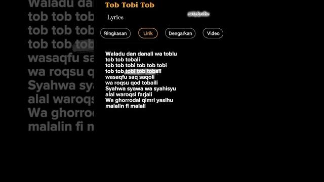 Tob tobi tob viral #arabsong #shorts #lyrics Tob tobi tob viral #arabsong #shorts #lyrics