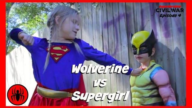 Little heroes wolverine vs supergirl in real life | civil war episode 4 | superhero kids movie Little heroes wolverine vs supergirl in real life | civil war episode 4 | superhero kids movie