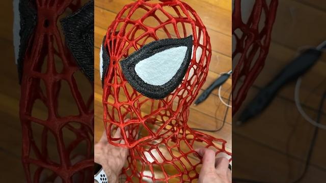 Making the eyes of the spiderman with a 3d pen Making the eyes of the spiderman with a 3d pen