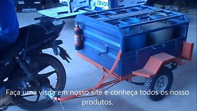 Carretinha semi reboque, tracionada por moto, modelo carga 4gas, marca tornobras - acre Carretinha semi reboque, tracionada por moto, modelo carga 4gas, marca tornobras - acre
