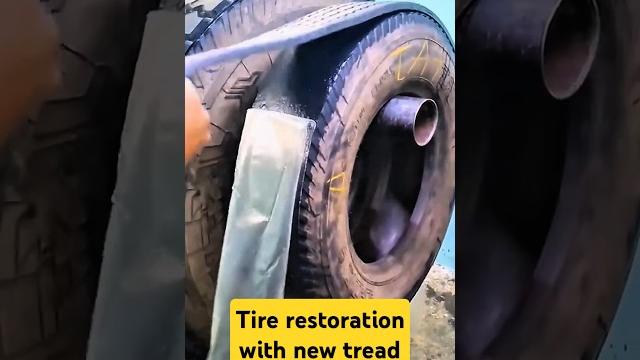 Tire restoration with new tread Tire restoration with new tread