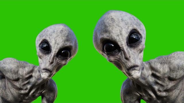 Green screen alien gray abduction ufo 4k Green screen alien gray abduction ufo 4k