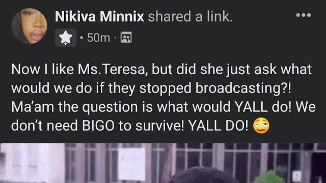 Teresa mad at bigo chronicles Teresa mad at bigo chronicles