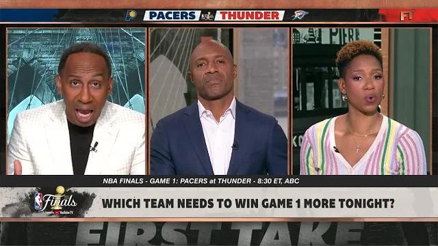 Stephen a. is adamant on who needs to win game 1 more pacers vs. thunder preview | first take Stephen a. is adamant on who needs to win game 1 more pacers vs. thunder preview | first take
