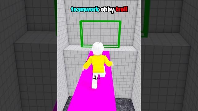 Teamwork obby troll in roblox Teamwork obby troll in roblox