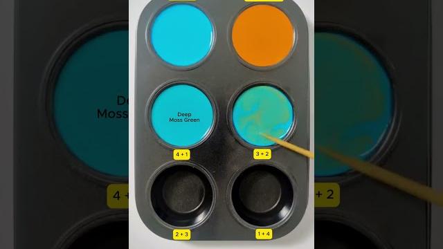 Challenge to mix two colors : dark teal + yellow ochre #asmr #mix #satisfying #colors #mixing Challenge to mix two colors : dark teal + yellow ochre #asmr #mix #satisfying #colors #mixing