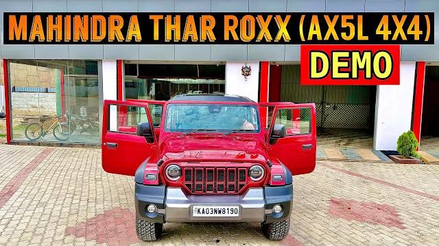 Thar roxx demo by mahindra | ax5l 4wd at variant - tango red | mocha brown interiors | roving couple Thar roxx demo by mahindra | ax5l 4wd at variant - tango red | mocha brown interiors | roving couple