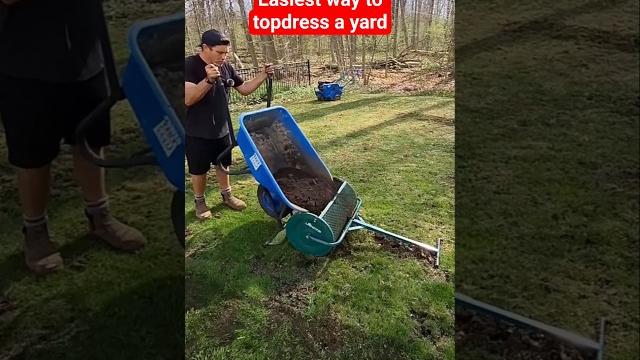 Easiest way to topdress your yard is with a peat moss roller #yardwork #yardtips #lawncare #lawntips Easiest way to topdress your yard is with a peat moss roller #yardwork #yardtips #lawncare #lawntips