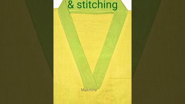 V- collar neck cutting and stitching. #v-neck #vneck #vneckdesign #vneckdress #sewing #diy V- collar neck cutting and stitching. #v-neck #vneck #vneckdesign #vneckdress #sewing #diy