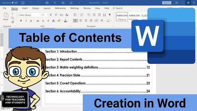 Creating a table of contents in microsoft word Creating a table of contents in microsoft word