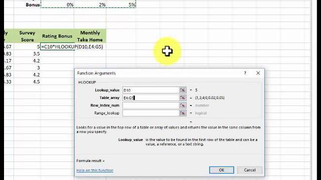 Excel - hlookup, statistics Excel - hlookup, statistics