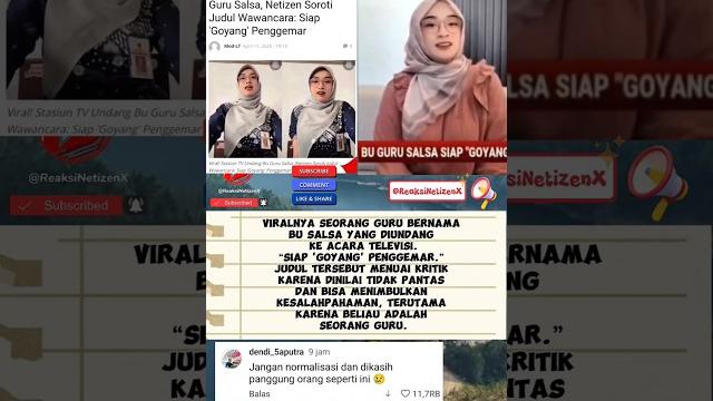 Viral! stasiun tv undang bu guru salsa, netizen soroti judul wawancara: siap 'goyang' penggemar" Viral! stasiun tv undang bu guru salsa, netizen soroti judul wawancara: siap 'goyang' penggemar"