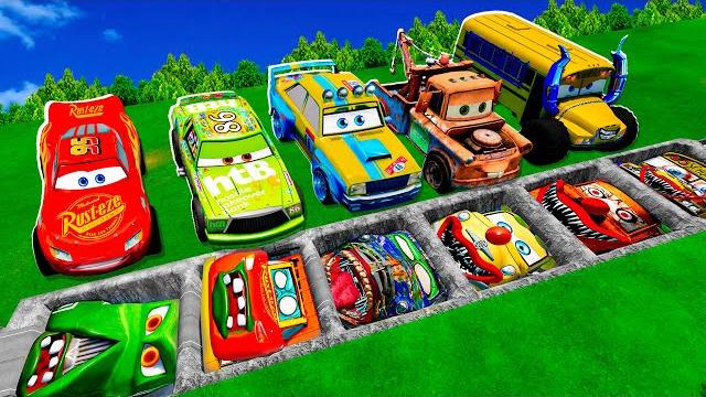 Mega pits with mcqueen and pixar cars vs big & small lightning mcqueen! beamng drive battle! Mega pits with mcqueen and pixar cars vs big & small lightning mcqueen! beamng drive battle!
