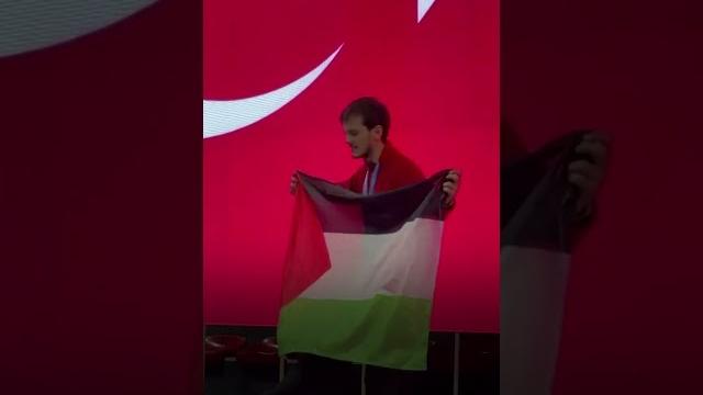 Turkish wushu champion dedicates win to palestine Turkish wushu champion dedicates win to palestine