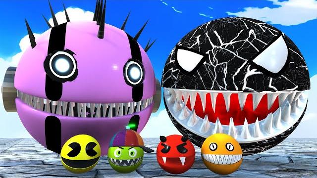 Pacman & robot pacman vs cartoon cat vs ms. pacman vs scary pacman & pacman monster x-156 live Pacman & robot pacman vs cartoon cat vs ms. pacman vs scary pacman & pacman monster x-156 live