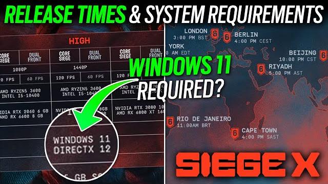 Release times & new system requirements for pc & console, windows 11? - 6news - rainbow six siege x Release times & new system requirements for pc & console, windows 11? - 6news - rainbow six siege x