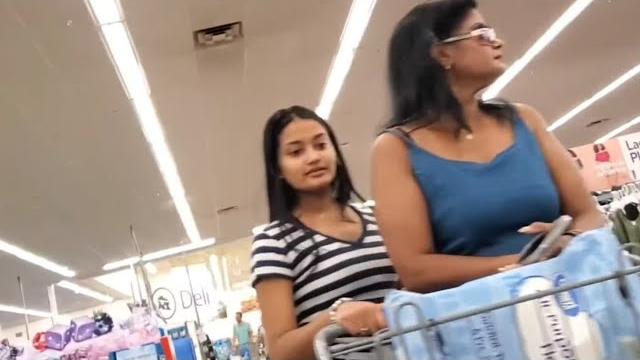 Bulge watching in walmart mom & daughter Bulge watching in walmart mom & daughter