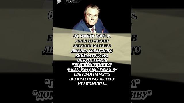 Евгений матвеев легенда советского кино Евгений матвеев легенда советского кино