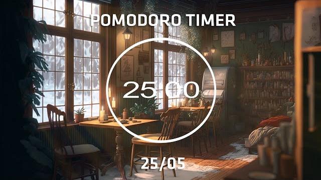 25/5 pomodoro timer | cozy coffee shop with lofi for relaxing, studying and working ️ | 4 x 25 min 25/5 pomodoro timer | cozy coffee shop with lofi for relaxing, studying and working ️ | 4 x 25 min