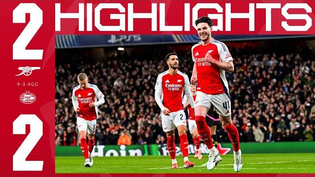 Highlights | arsenal vs psv (2-2, 9-3 on aggregate) | zinchenko, rice | through to face real madrid Highlights | arsenal vs psv (2-2, 9-3 on aggregate) | zinchenko, rice | through to face real madrid