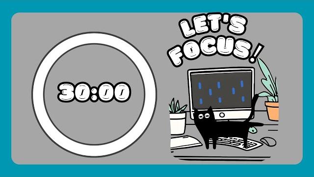Pomodoro timer 30/5 | brown noise + rain | adhd focus Pomodoro timer 30/5 | brown noise + rain | adhd focus