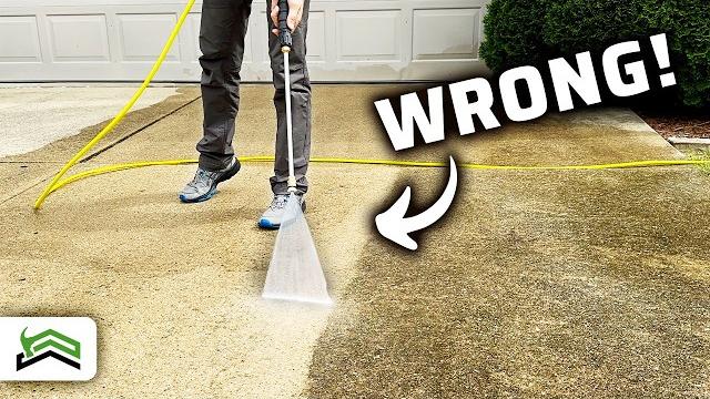 How to pressure wash a concrete driveway How to pressure wash a concrete driveway
