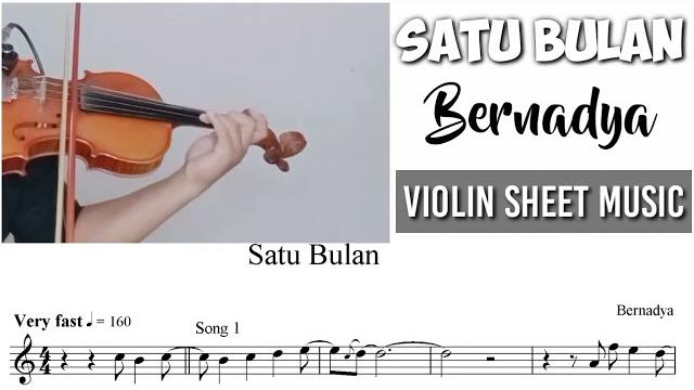Satu bulan - bernadya || violin sheet music Satu bulan - bernadya || violin sheet music