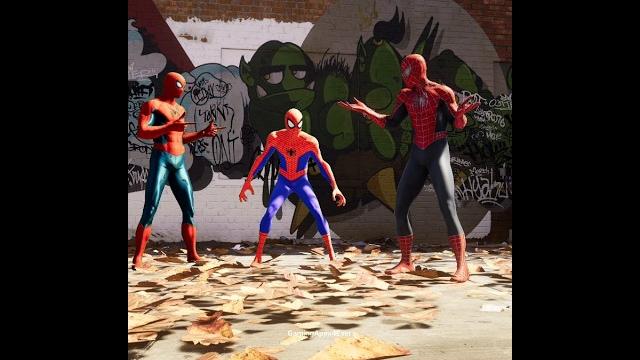 Peter b parker meets mcu spider-men #spiderman Peter b parker meets mcu spider-men #spiderman