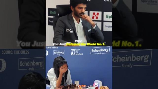 The feeling of beating the world no. 1 ft. gukesh and divya ️#chess #gukesh #divyadeshmukh #shorts The feeling of beating the world no. 1 ft. gukesh and divya ️#chess #gukesh #divyadeshmukh #shorts
