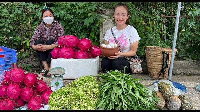 Harvest water spinach, duck eggs, squash to go to the market to sell. corn wine fermentation Harvest water spinach, duck eggs, squash to go to the market to sell. corn wine fermentation