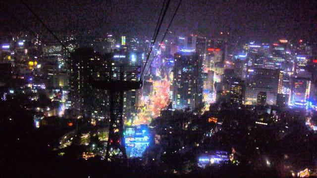 Riding the tram from seoul tower Riding the tram from seoul tower