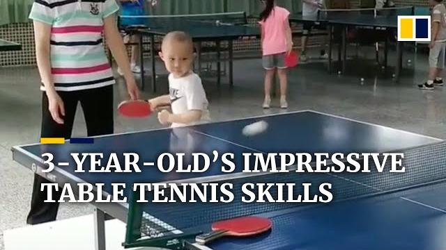 3-year-old in china’s impressive table tennis skills 3-year-old in china’s impressive table tennis skills
