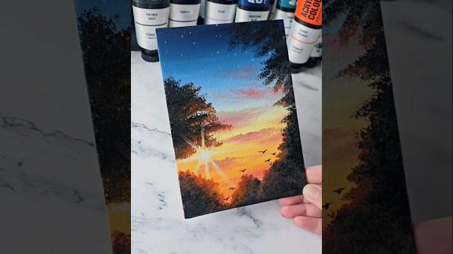Easy way to paint a sunset / acrylic painting ideas for beginners Easy way to paint a sunset / acrylic painting ideas for beginners