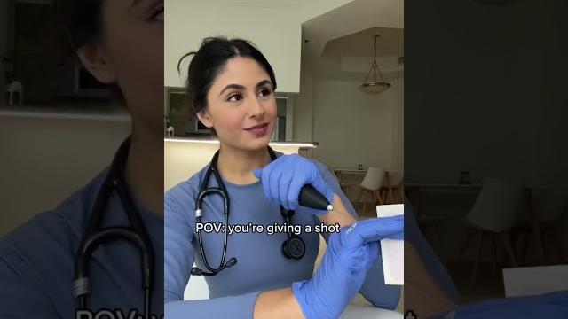 Pov: doctor giving a shot !! Pov: doctor giving a shot !!