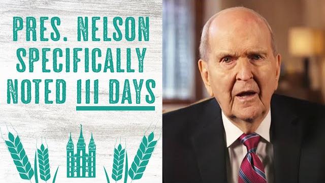 President nelson specifically noted 111 days! President nelson specifically noted 111 days!