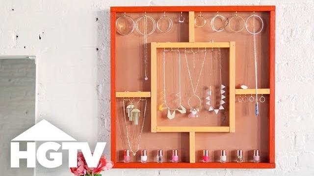 Diy hanging jewelry organizer | hgtv Diy hanging jewelry organizer | hgtv