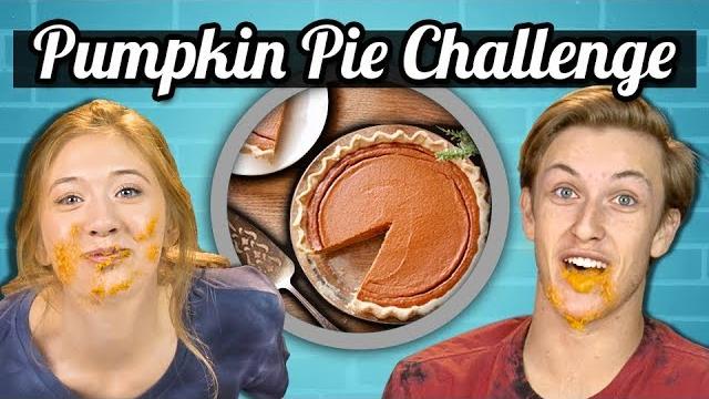 Pumpkin pie speed eating challenge | teens vs. food Pumpkin pie speed eating challenge | teens vs. food