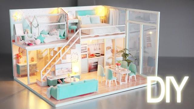 Diy miniature dollhouse kit || poetic life - duplex apartment - relaxing satisfying video Diy miniature dollhouse kit || poetic life - duplex apartment - relaxing satisfying video