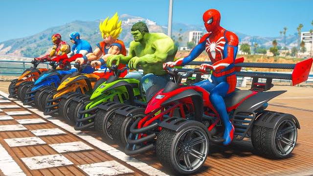 Spiderman & superheroes street blazer racing event on beach challenge - gta 5 mods ep.503 Spiderman & superheroes street blazer racing event on beach challenge - gta 5 mods ep.503