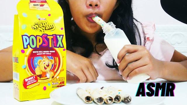 Asmr nyam nyam popstix with milk Asmr nyam nyam popstix with milk
