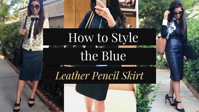 How to style a blue leather skirt | workwear outfit ideas | 9 to 5 corporate fashion lookbook How to style a blue leather skirt | workwear outfit ideas | 9 to 5 corporate fashion lookbook