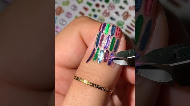 Nail stickers =easiest nail art#nails #nailpolish #nailsart #nailart #nailarttutorial #easynailart Nail stickers =easiest nail art#nails #nailpolish #nailsart #nailart #nailarttutorial #easynailart