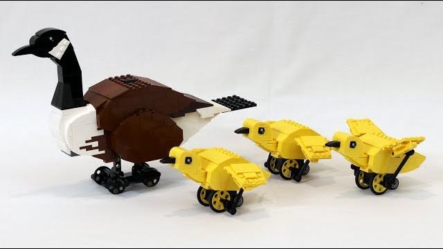 Motorized lego canada goose and goslings Motorized lego canada goose and goslings