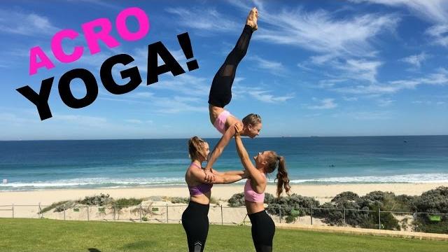 Extreme yoga challenge with 3 people! | the rybka twins Extreme yoga challenge with 3 people! | the rybka twins