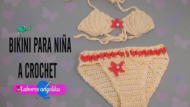 Bikini para niña a crochet. | labores angélika | Bikini para niña a crochet. | labores angélika |