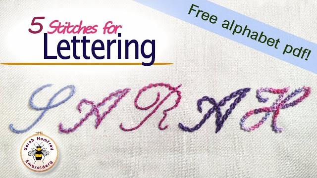 Five stitches for embroidered lettering tutorial Five stitches for embroidered lettering tutorial