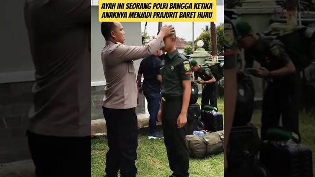 Diantar ayah dan dipakaikan baret hijau sampai batalyon‼️#tniad #infantri #ayah #sayang Diantar ayah dan dipakaikan baret hijau sampai batalyon‼️#tniad #infantri #ayah #sayang