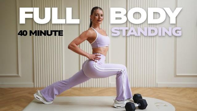 40 min full body standing strength & conditioning workout to lose fat & build muscle- no repeats 40 min full body standing strength & conditioning workout to lose fat & build muscle- no repeats