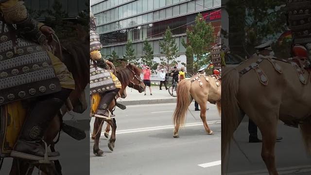 13th century cavalry in the ulaanbaatar city center #shorts #mongolia #asmr #summer #horse 13th century cavalry in the ulaanbaatar city center #shorts #mongolia #asmr #summer #horse